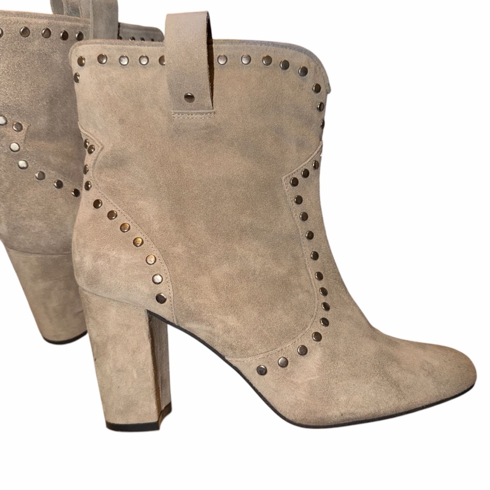 Toral Beige Suede Studded Booties - Model 10748 - Size 38